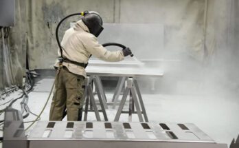 How does a sandblasting machine work