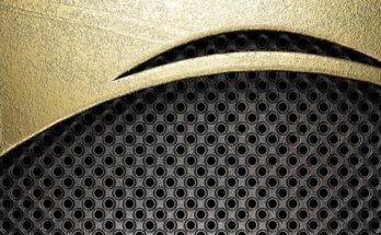 A woman divided by a stark white line; her younger self is on the left, and her older self is on the right.